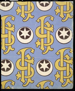 Design de papier peint ecclésiastique étoile et clef - Augustus Welby Northmore Pugin